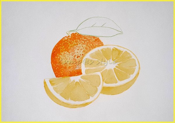 Нарисовать апельсин карандашом