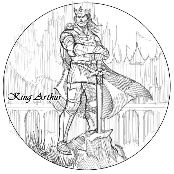 Король Артур и Рыцари круглого стола раскраска