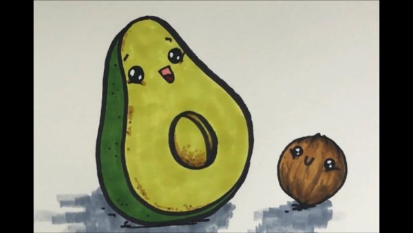 Милые рисуночки авокадо