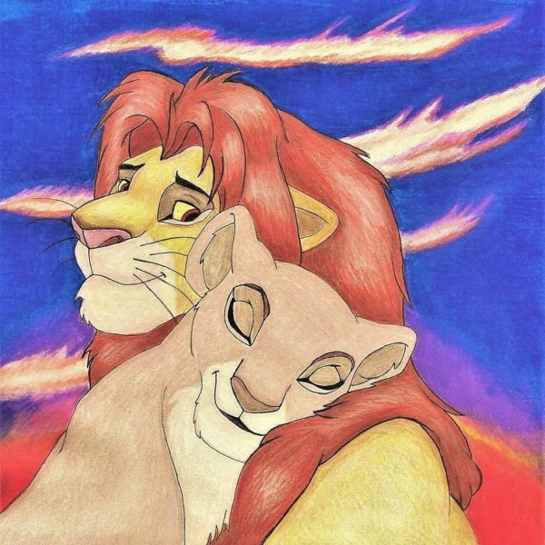 Рисунки Король Лев Симба и Нала