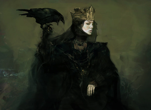 Равенна злая Королева с вороном