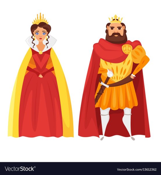 Король и Королева на белом фоне