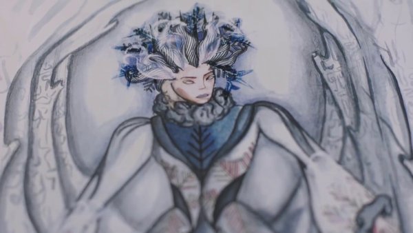 Портрет снежной королевы карандашом