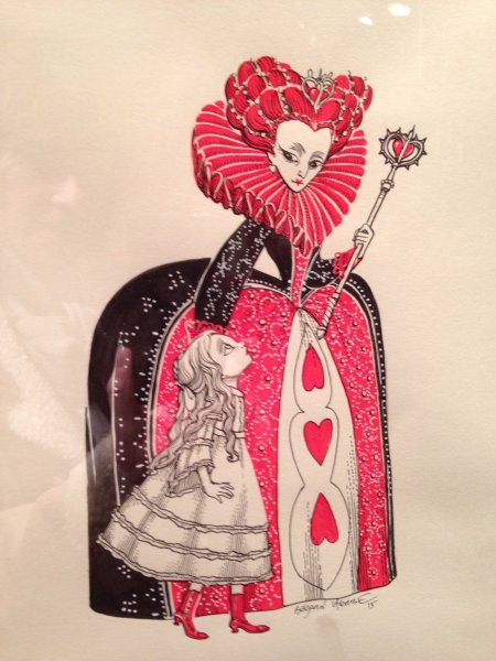 Червонная Королева из Алисы в стране чудес иллюстрации