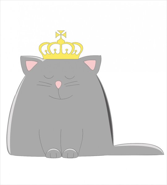 Мультяшный кот в короне