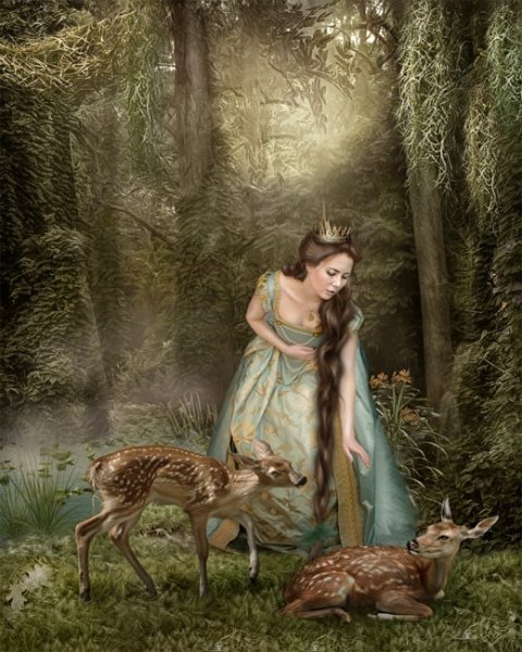 Девочка в сказочном лесу