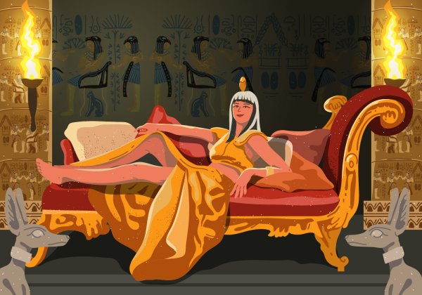 Царица Клеопатра на троне