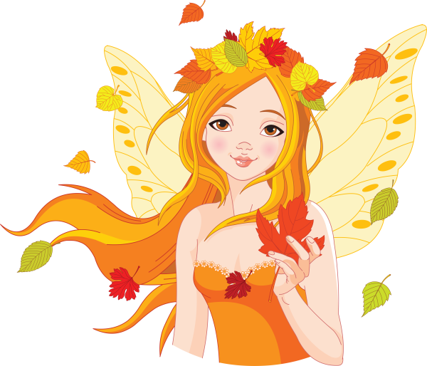 Осенняя девушка нарисованная