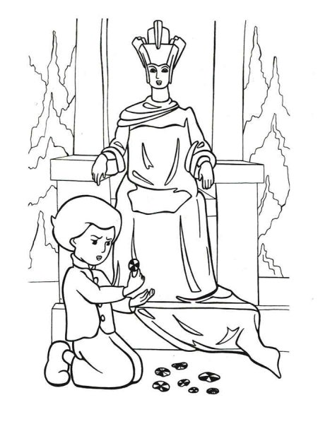 Иллюстрация к сказке Снежная Королева раскраска