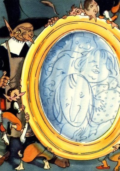 Иллюстрации к сказке Снежная Королева Тролль и зеркало