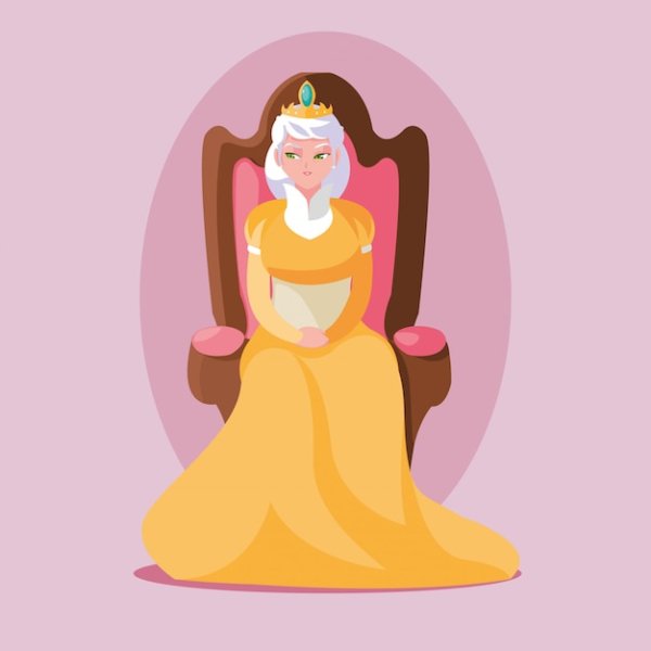 Принцесса сидит на троне