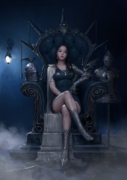 Темная Королева на троне арт