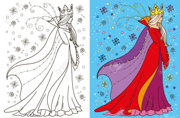 Снежная Королева раскраска для детей