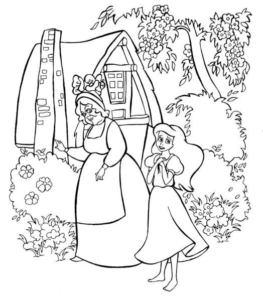Раскраска Герда из сказки Снежная Королева