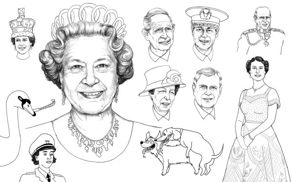 Королева Елизавета 2 рисунок