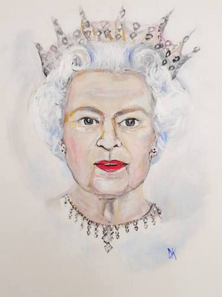 Королева Англии Елизавета 2 рисунок