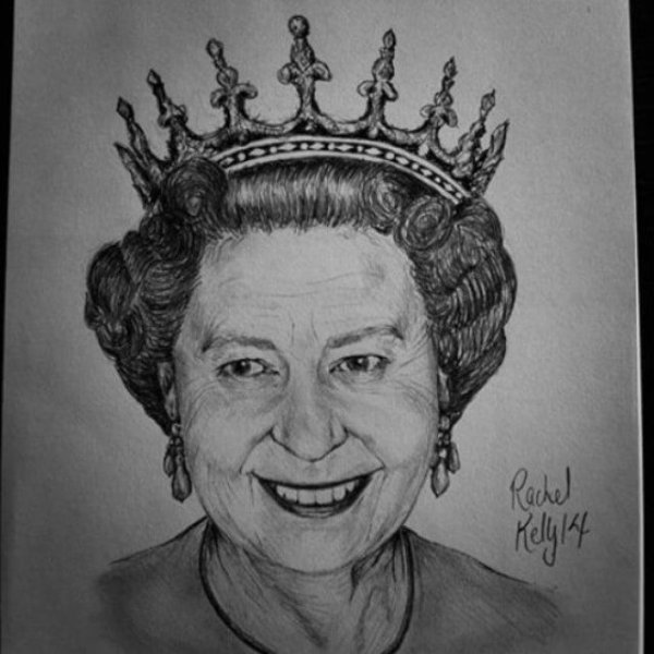 Портрет королевы Елизаветы карандашом