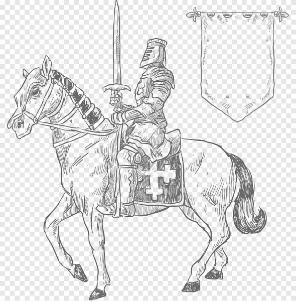 Средневековые рисование рыцарей