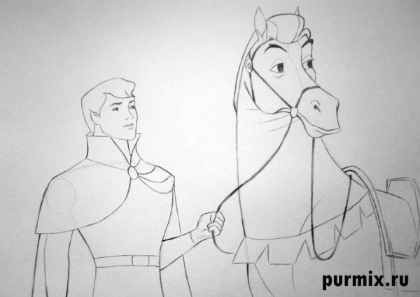 Рисование богатыря на коне