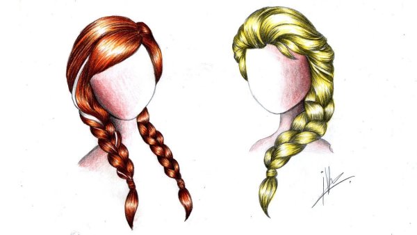 Волосы косичка для рисования