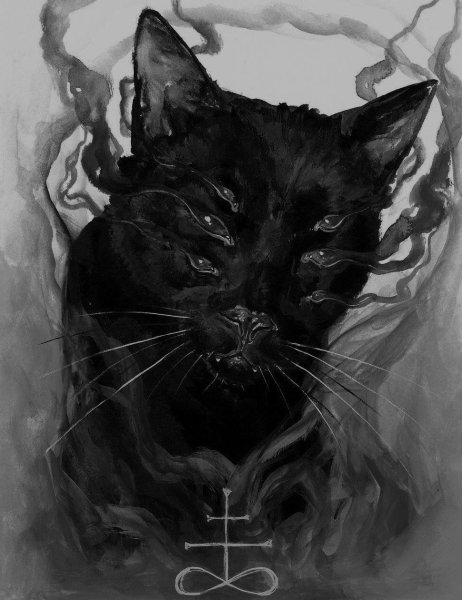 Рисунки кошка демон