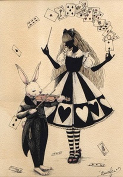 Алиса в стране чудес темные иллюстрации