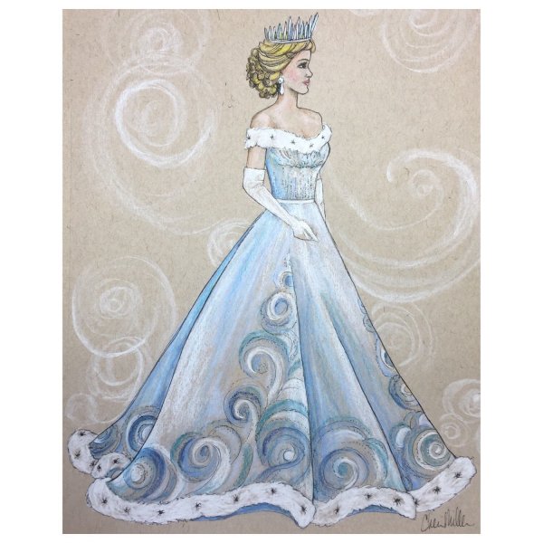Эскиз костюма снежной королевы рисунок
