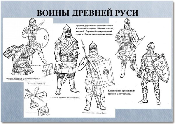 Одежда воина 13 века славян сбоку