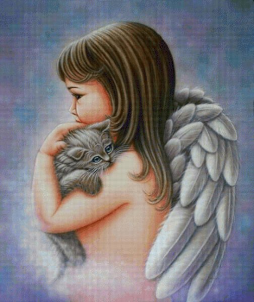 Ангел с котенком на руках