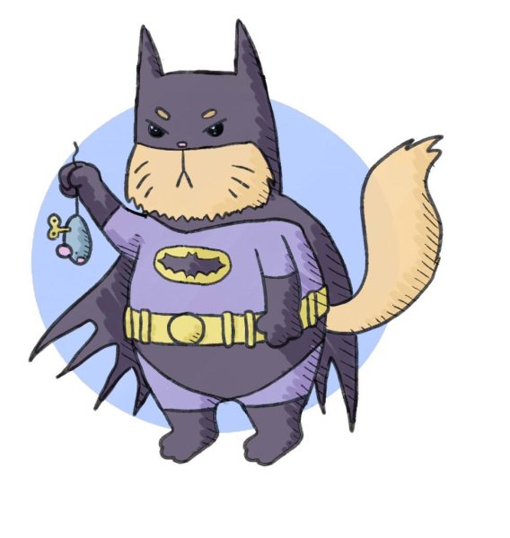 Котик в костюме Бэтмена