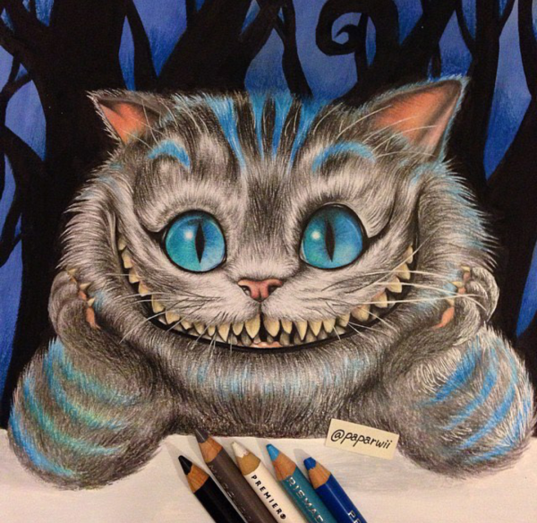 Чеширский кот Алиса в стране рисунок