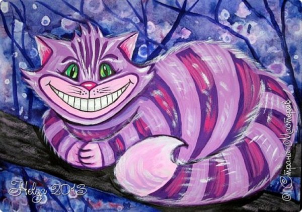 Чеширский кот из Алисы в стране чудес нарисовать
