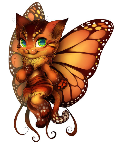 Кошка с крыльями бабочки