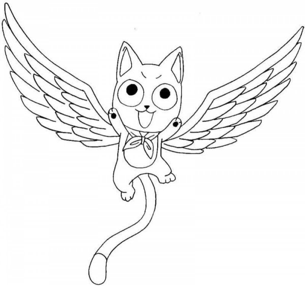 Рисунки кот с крыльями феи