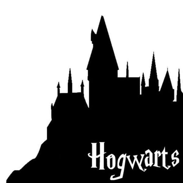 Гарри Поттер замок Хогвартс черно белый
