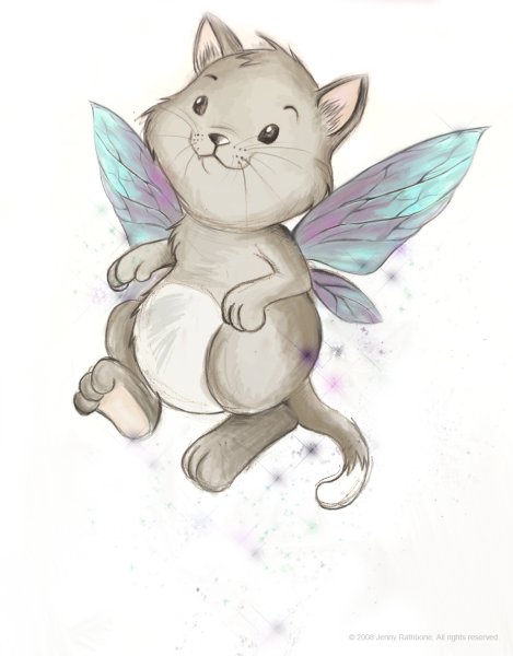 Рисунки котик фея
