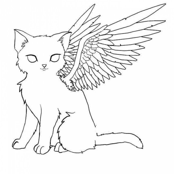 Рисунки котик с крыльями феи
