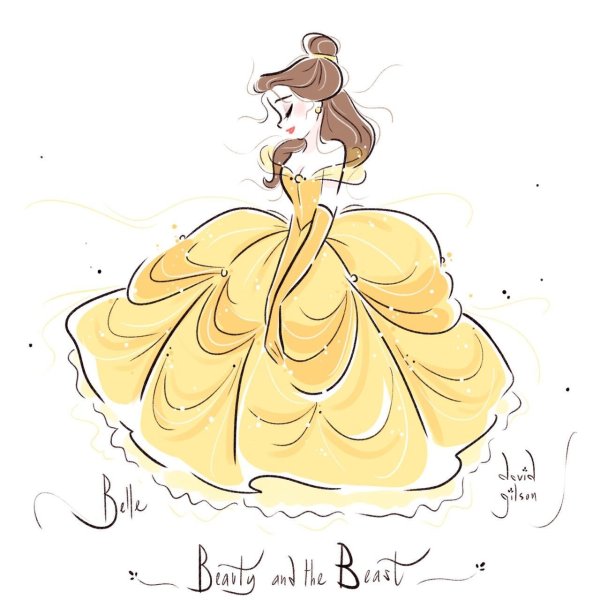 Срисовки принцессы Диснея Белль