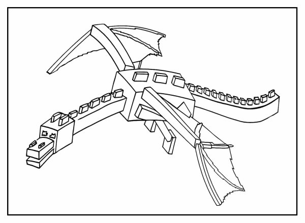 ЭНДЕР дракон из МАЙНКРАФТА раскраска