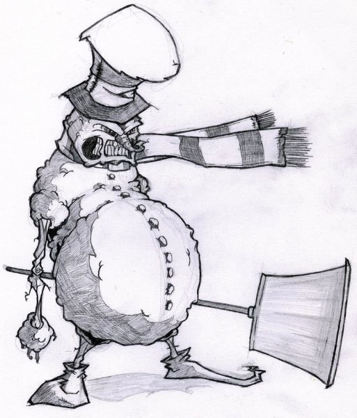 Креативный Снеговик рисунок