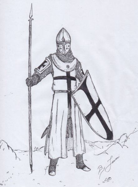 Раскраска Тевтонский рыцарь