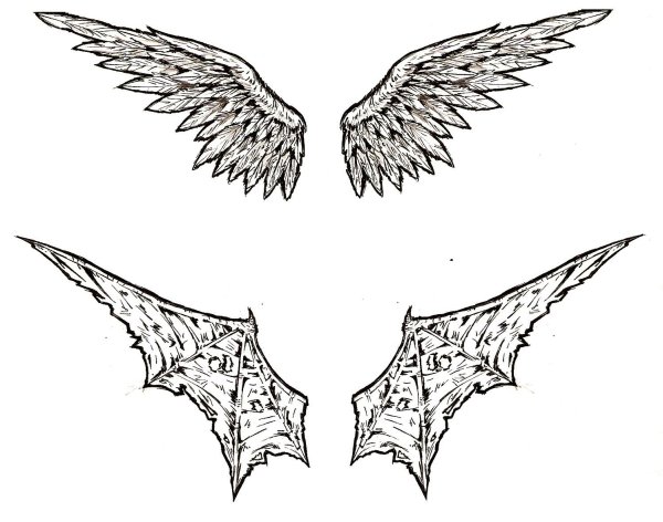 Сложенные Крылья демона