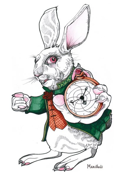 Кролик Алиса в стране чудес рисунок