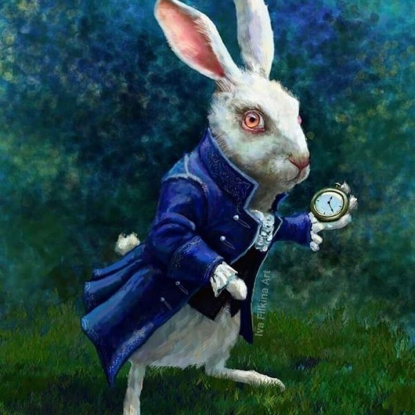 Рисунки кролик из алисы в зазеркалье