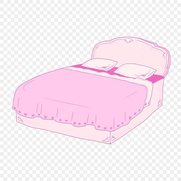 Кровать для девочки на белом фоне