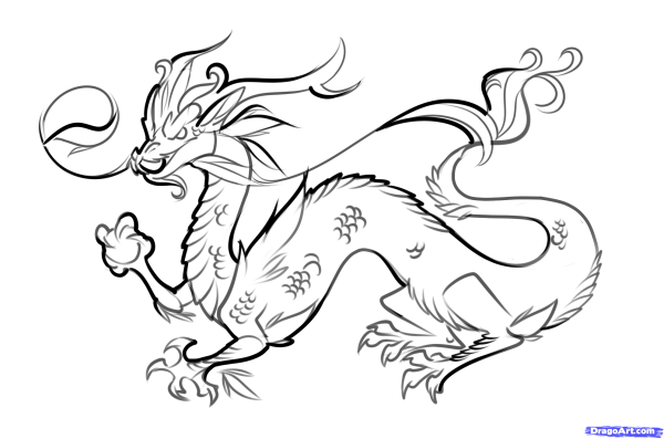 Рисование китайского дракона