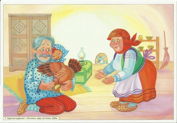Рисунки курочка ряба дед и баба