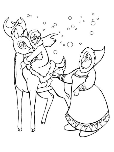 Раскраска Герда из сказки Снежная Королева