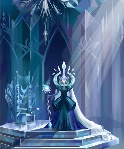 Тронный зал фэнтези ледяной трон