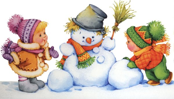 Картинка Снеговик для детей в детском саду